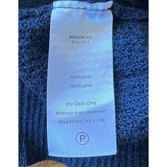 ATM Anthony Thomas Melillo Blue 100% Wool Pullover Cardigan  Women's Size Medium - Picture 5 of 9